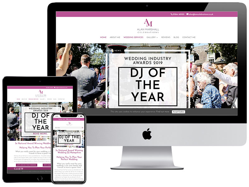 Web Design Portfolio - AM Celebrations Wedding DJ