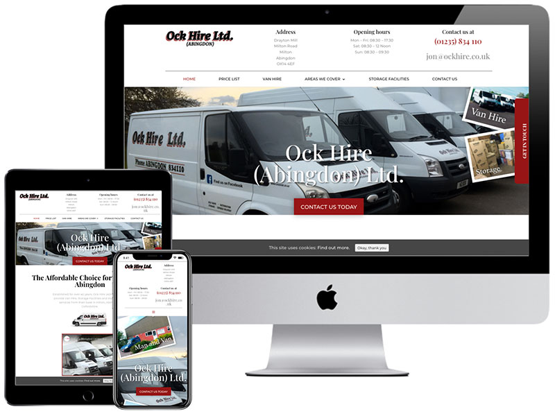 Web Design Portfolio - Ock Hire Abingdon Van Hire and Storage