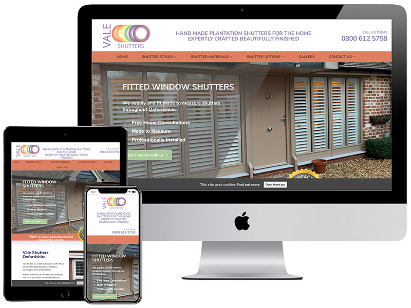 Web Design Portfolio - Vale Shutters