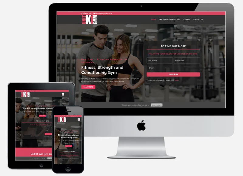 Unit K1 Gym Website by Oxford Web Design - Web SEO Assist