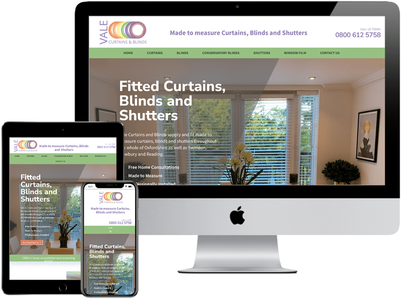 Web Design Oxford for Vale Curtains and Blinds Website by Web SEO Assist