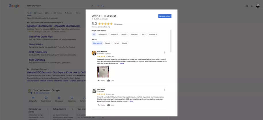 Google Business Profile Page Reviews