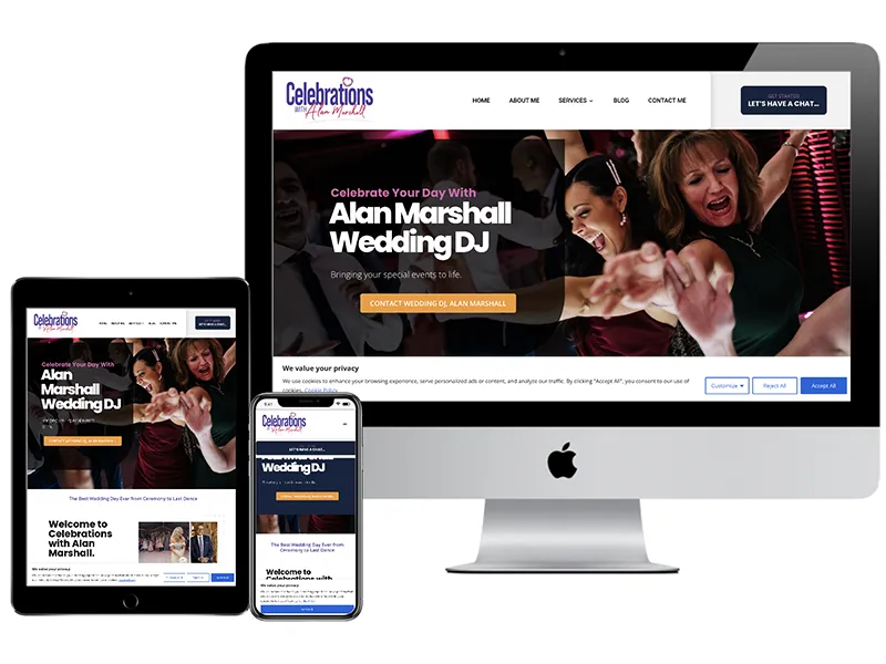 Celebrations with Alan Marshall Website by Web SEO Assist 800x600